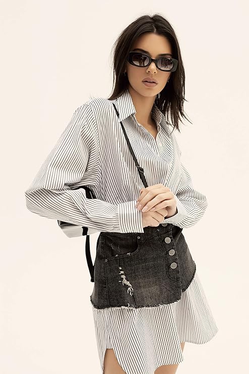 KENDALL + KYLIE Women's Zip Up Double Pocket Cropped Jacket