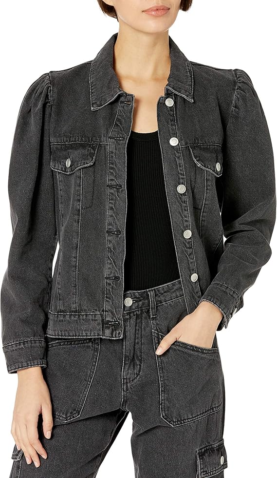 KENDALL + KYLIE Women's Zip Up Double Pocket Cropped Jacket