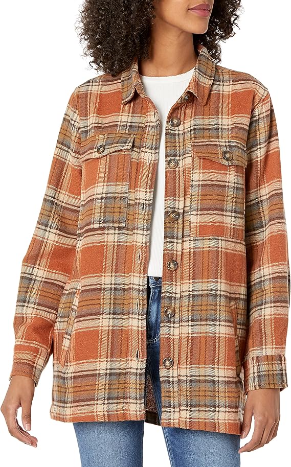KENDALL + KYLIE Women's Plaid Oversized Trucker Jacket
